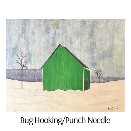 Green Barn by Karla Dawe Rug Hooking and Punch Needle Pattern